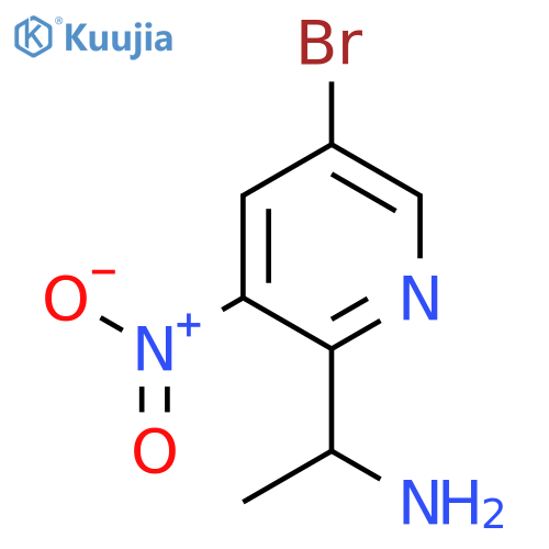 1-(5-bromo-3-nitropyridin-2-yl)ethan-1-amine structure