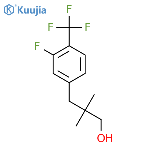 3-3-fluoro-4-(trifluoromethyl)phenyl-2,2-dimethylpropan-1-ol structure