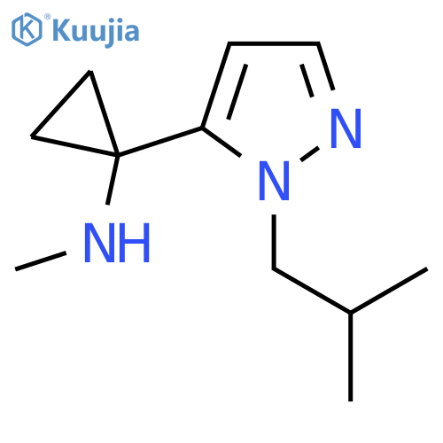 N-methyl-1-1-(2-methylpropyl)-1H-pyrazol-5-ylcyclopropan-1-amine structure