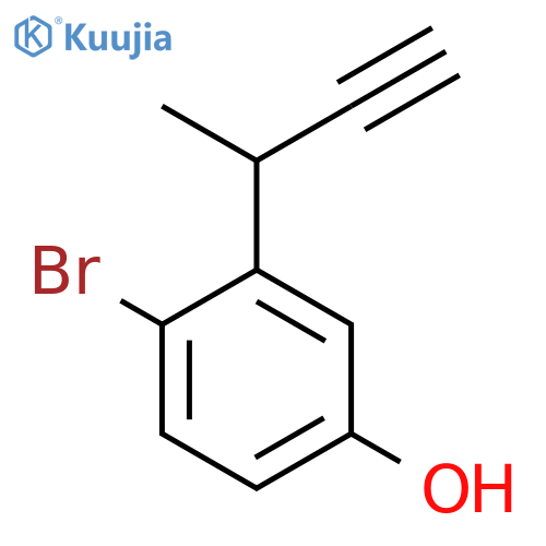 4-bromo-3-(but-3-yn-2-yl)phenol structure