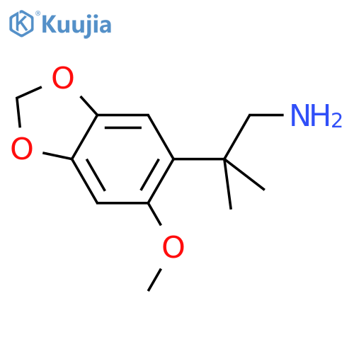 2-(6-methoxy-1,3-dioxaindan-5-yl)-2-methylpropan-1-amine structure