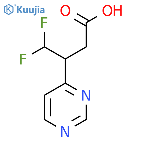4,4-difluoro-3-(pyrimidin-4-yl)butanoic acid structure