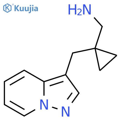 1-({pyrazolo1,5-apyridin-3-yl}methyl)cyclopropylmethanamine structure