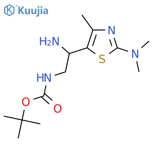 tert-butyl N-{2-amino-2-2-(dimethylamino)-4-methyl-1,3-thiazol-5-ylethyl}carbamate structure