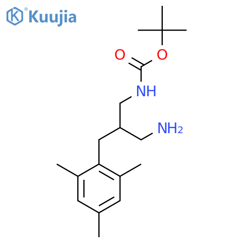 tert-butyl N-{3-amino-2-(2,4,6-trimethylphenyl)methylpropyl}carbamate structure