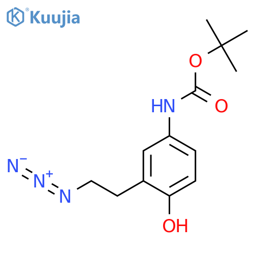 tert-butyl N-3-(2-azidoethyl)-4-hydroxyphenylcarbamate structure