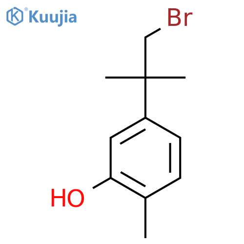 5-(1-bromo-2-methylpropan-2-yl)-2-methylphenol structure