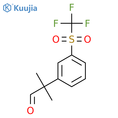 2-methyl-2-(3-trifluoromethanesulfonylphenyl)propanal structure