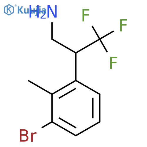 2-(3-bromo-2-methylphenyl)-3,3,3-trifluoropropan-1-amine structure