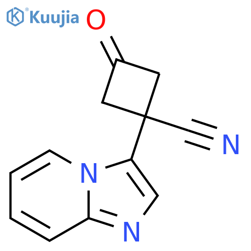 1-{imidazo1,2-apyridin-3-yl}-3-oxocyclobutane-1-carbonitrile structure