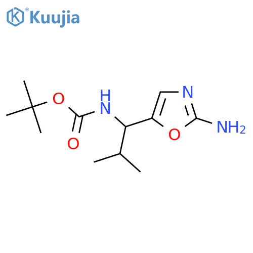 tert-butyl N-1-(2-amino-1,3-oxazol-5-yl)-2-methylpropylcarbamate structure