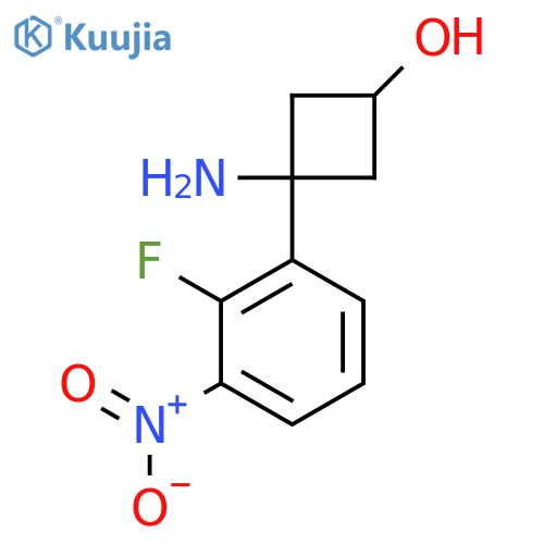 3-amino-3-(2-fluoro-3-nitrophenyl)cyclobutan-1-ol structure