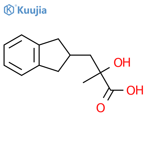 3-(2,3-dihydro-1H-inden-2-yl)-2-hydroxy-2-methylpropanoic acid structure