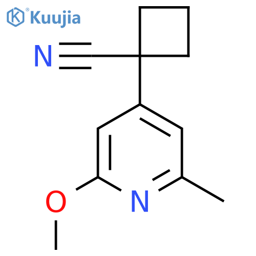 1-(2-methoxy-6-methylpyridin-4-yl)cyclobutane-1-carbonitrile structure