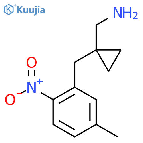 {1-(5-methyl-2-nitrophenyl)methylcyclopropyl}methanamine structure