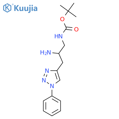 tert-butyl N-2-amino-3-(1-phenyl-1H-1,2,3-triazol-4-yl)propylcarbamate structure