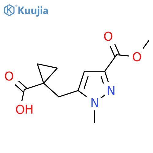1-{3-(methoxycarbonyl)-1-methyl-1H-pyrazol-5-ylmethyl}cyclopropane-1-carboxylic acid structure