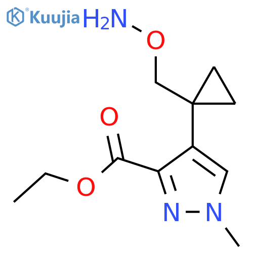 ethyl 4-{1-(aminooxy)methylcyclopropyl}-1-methyl-1H-pyrazole-3-carboxylate structure