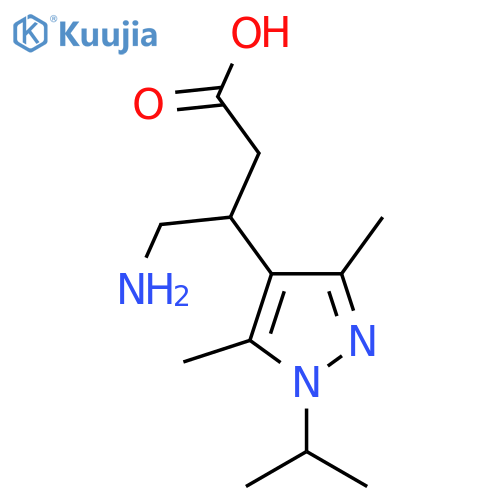 4-amino-3-3,5-dimethyl-1-(propan-2-yl)-1H-pyrazol-4-ylbutanoic acid structure