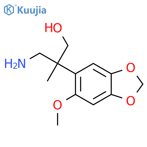 3-Amino-2-(6-methoxy-1,3-dioxaindan-5-yl)-2-methylpropan-1-ol structure