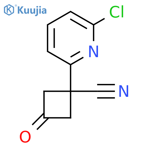 1-(6-chloropyridin-2-yl)-3-oxocyclobutane-1-carbonitrile structure