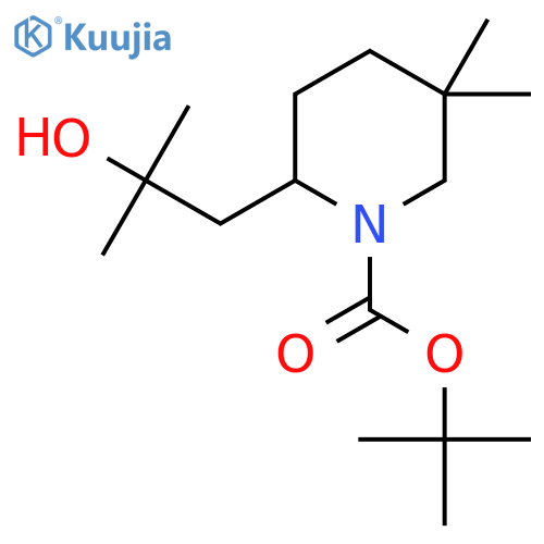tert-butyl 2-(2-hydroxy-2-methylpropyl)-5,5-dimethylpiperidine-1-carboxylate structure