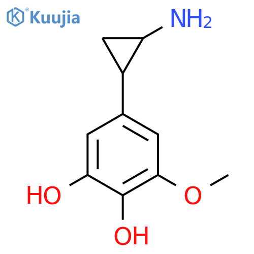 5-(2-aminocyclopropyl)-3-methoxybenzene-1,2-diol structure