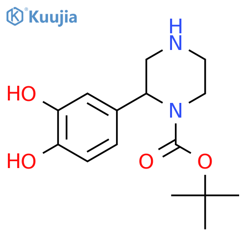 tert-butyl 2-(3,4-dihydroxyphenyl)piperazine-1-carboxylate structure