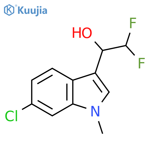 1-(6-chloro-1-methyl-1H-indol-3-yl)-2,2-difluoroethan-1-ol structure