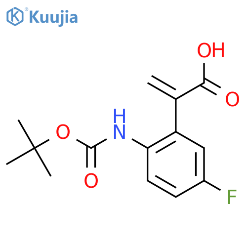 2-(2-{(tert-butoxy)carbonylamino}-5-fluorophenyl)prop-2-enoic acid structure