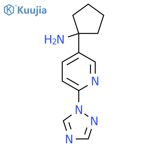 1-6-(1H-1,2,4-triazol-1-yl)pyridin-3-ylcyclopentan-1-amine structure