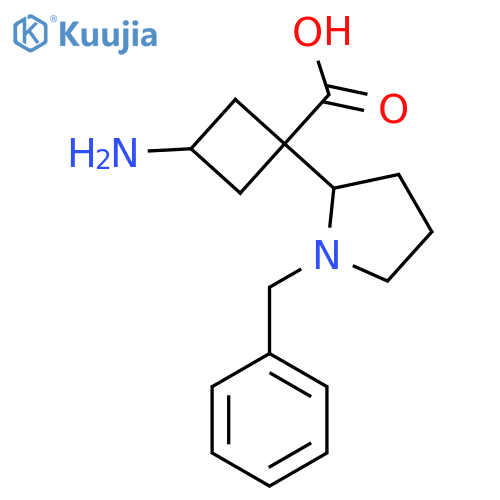 3-amino-1-(1-benzylpyrrolidin-2-yl)cyclobutane-1-carboxylic acid structure