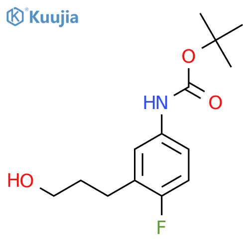 tert-butyl N-4-fluoro-3-(3-hydroxypropyl)phenylcarbamate structure