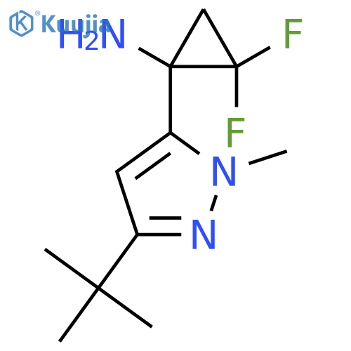 1-(3-tert-butyl-1-methyl-1H-pyrazol-5-yl)-2,2-difluorocyclopropan-1-amine structure