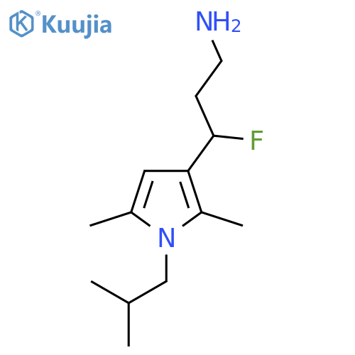 3-2,5-dimethyl-1-(2-methylpropyl)-1H-pyrrol-3-yl-3-fluoropropan-1-amine structure