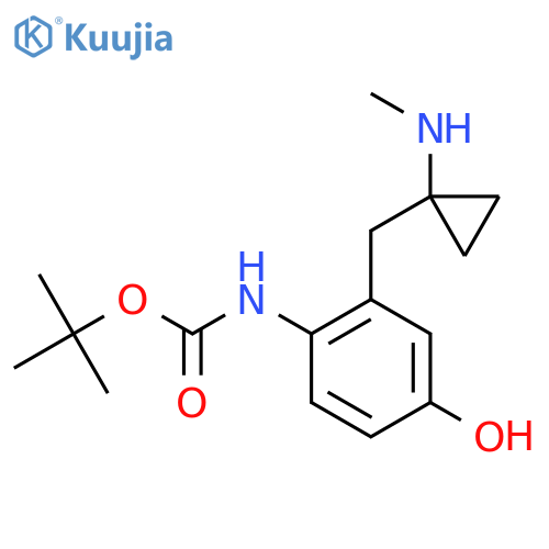 tert-butyl N-(4-hydroxy-2-{1-(methylamino)cyclopropylmethyl}phenyl)carbamate structure