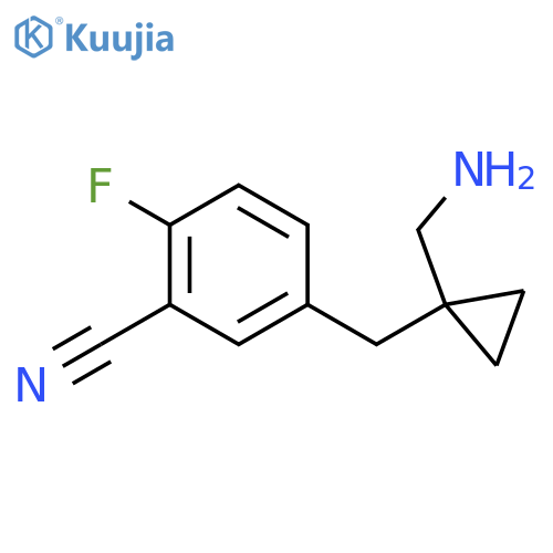5-{1-(aminomethyl)cyclopropylmethyl}-2-fluorobenzonitrile structure