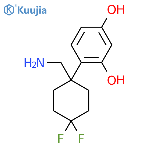 4-1-(aminomethyl)-4,4-difluorocyclohexylbenzene-1,3-diol structure