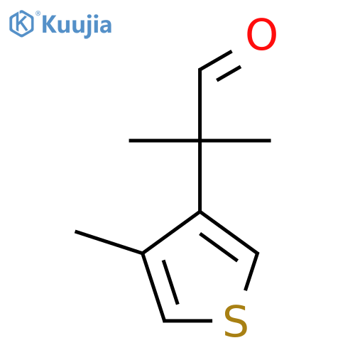 2-methyl-2-(4-methylthiophen-3-yl)propanal structure