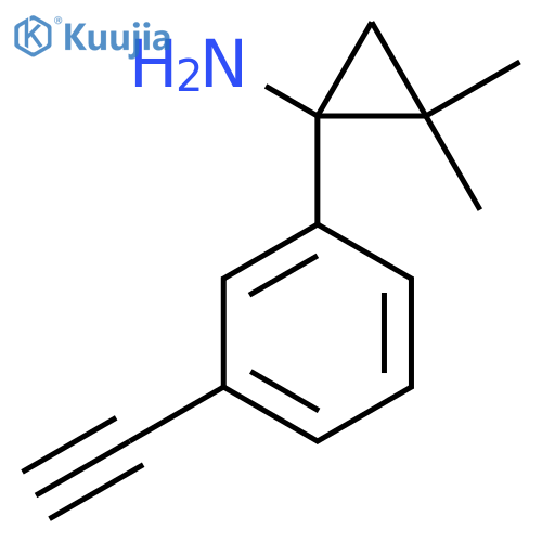 1-(3-ethynylphenyl)-2,2-dimethylcyclopropan-1-amine structure