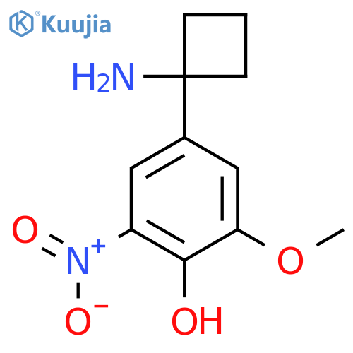 4-(1-aminocyclobutyl)-2-methoxy-6-nitrophenol structure