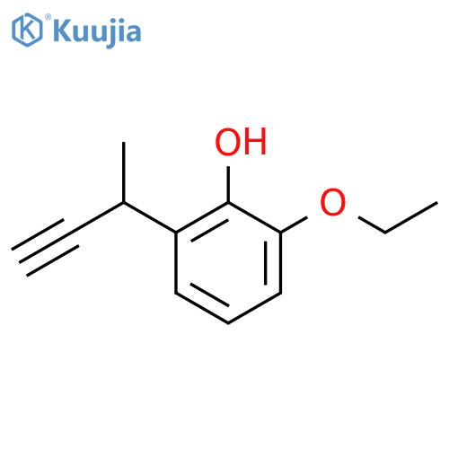 2-(but-3-yn-2-yl)-6-ethoxyphenol structure