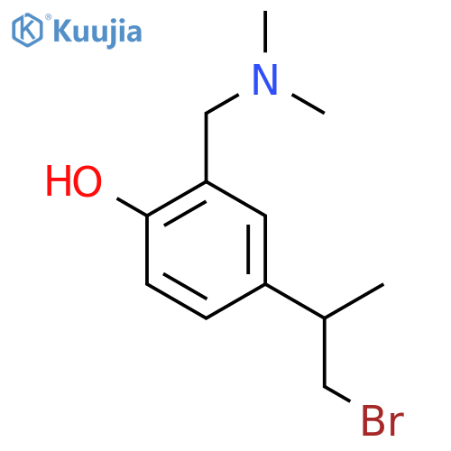 4-(1-bromopropan-2-yl)-2-(dimethylamino)methylphenol structure