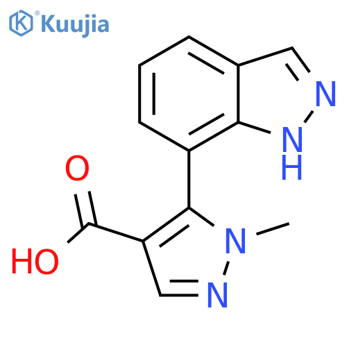 5-(1H-indazol-7-yl)-1-methyl-1H-pyrazole-4-carboxylic acid structure