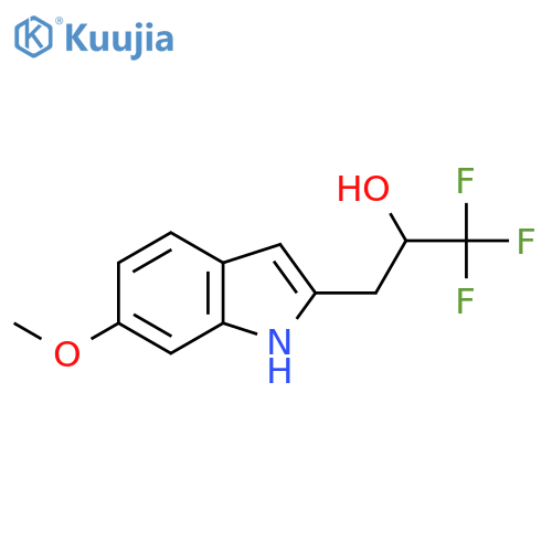 1,1,1-trifluoro-3-(6-methoxy-1H-indol-2-yl)propan-2-ol structure