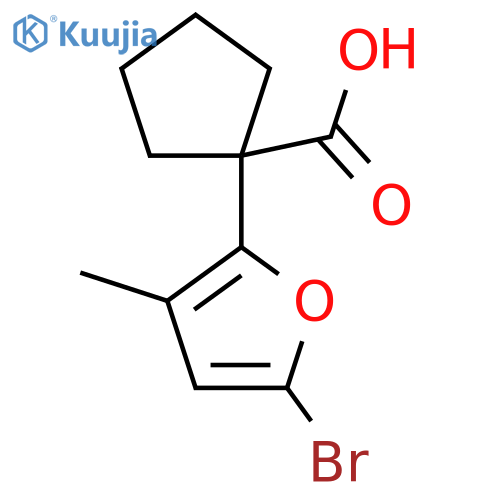 1-(5-Bromo-3-methylfuran-2-yl)cyclopentane-1-carboxylic acid structure