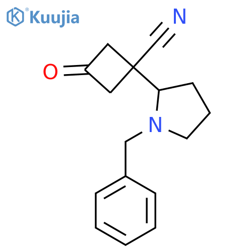 1-(1-benzylpyrrolidin-2-yl)-3-oxocyclobutane-1-carbonitrile structure