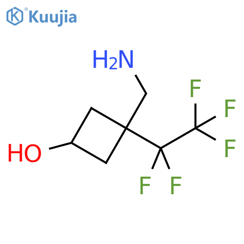 3-(aminomethyl)-3-(pentafluoroethyl)cyclobutan-1-ol structure