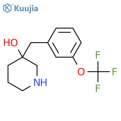 3-{3-(trifluoromethoxy)phenylmethyl}piperidin-3-ol structure
