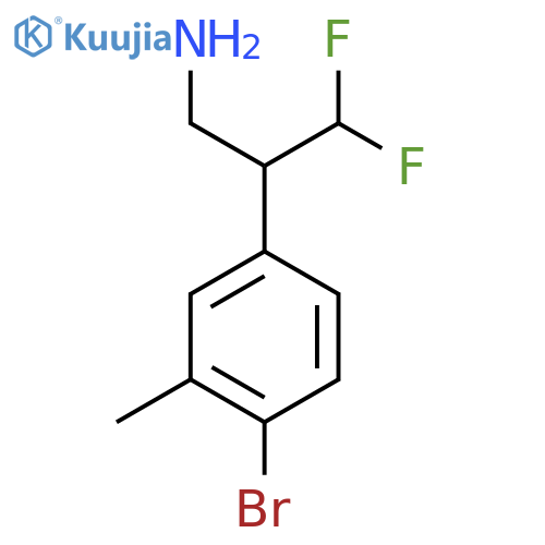 2-(4-bromo-3-methylphenyl)-3,3-difluoropropan-1-amine structure
